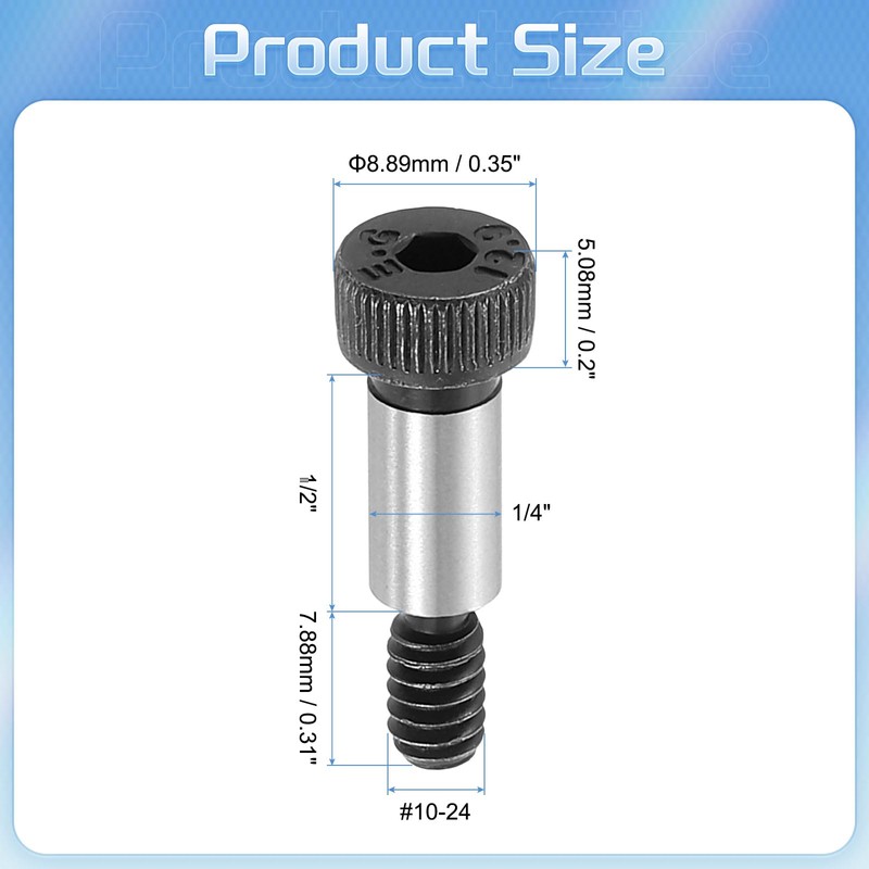 sourcing map Alloy Steel Hexagon Socket Head Shoulder Screws Bolts,