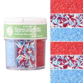 Sweets Indeed Dye Free 4th of July Sprinkles – Patriotic Red White and Blue Sprinkles with No Artificial Dyes for Baking & Decorating Cupcakes, Cookies, Cakes & Desserts – 2.75 ounces