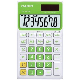 CIOSLVCGNSIH - CASIO SL300VCGNSIH Solar Wallet Calculator with 8-Digit Display (Green)