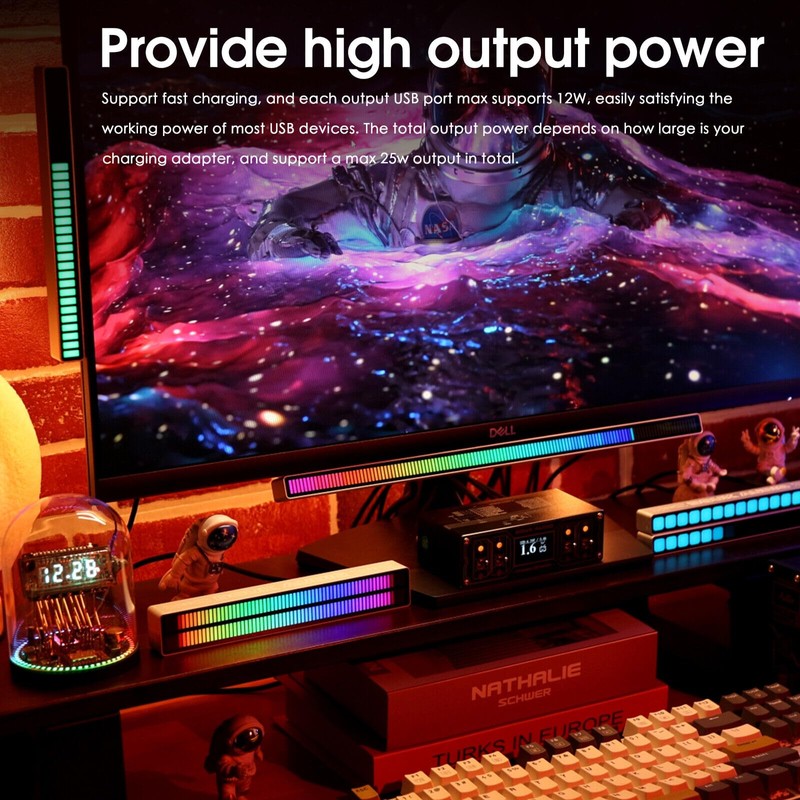 Mini 6-Port USB Charger HUB Mini USB Power Splitter 25W