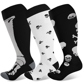 LEVSOX Plus Size Compression Socks Wide Calf Men&Women 20-30 Knee High Support Socks for Nurse, Prenancy, Travel