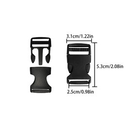 Plastic Buckles Straps, 10 Set 1 Inch Dual Adjustable Quick Side Release Plastic Buckle & Tri Glide Slides for Luggage Straps, Pet Collars, Nylon Straps ( Black )