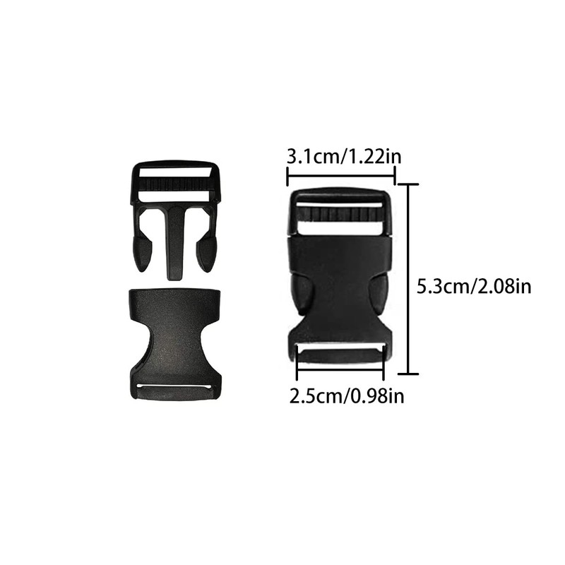 Plastic Buckles Straps, 10 Set 1 Inch Dual Adjustable Quick