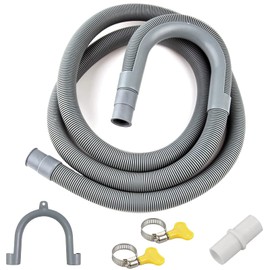 Drain Hose Extension, 1/1.5/2/2.5/3/4/5/6/7 m, Dishwasher Waste Water Hose, Universal Drain Hose, Including Hose Connector and Hose Clamps, for Washing Machines Dishwasher
