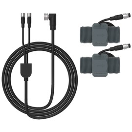 LinkTap 1" NPT Flow Meter & 4.9 ft Connection Cable, Requires 2-Zone Smart Sprinkler Controller ValveLinker, Compatible 6.5/16/33 ft Extension Cables