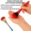 Powder Makeup Brush Set, Soft Domed Heads, Red And Rainbow