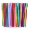 Flexible Straws, Happybase 200pcs Colorful Disposable Plastic Long Plastic Drinking
