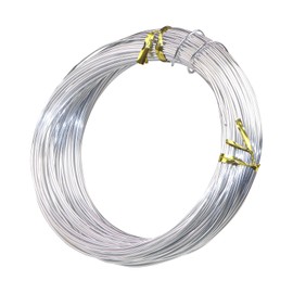 Qaixwuyi Silver Craft Wire 1 mm x 40 m Wire for Crafts Jewellery Wire Modelling Wire Process Aluminium Wire for Jewellery Making Crafts Sculpture Crafts