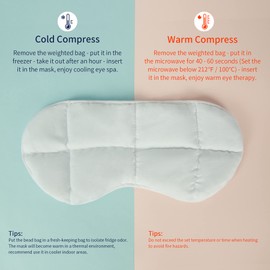 Mr. Sandman Weighted Eye Mask for Sleeping Migraines, Cold Hot Compress Therapy Ultra-fine Glass Bead Bag for Headaches, Sinus, Puffy Eyes, Dark Circles, Light Blocking Eye Pillow, Universal Size