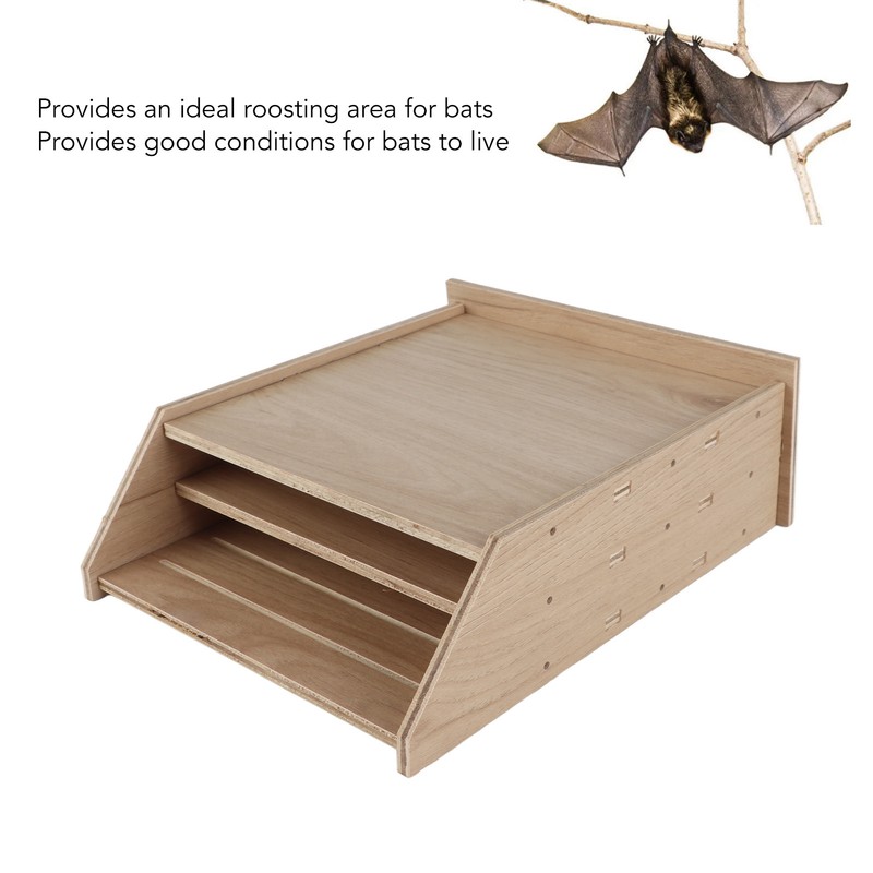 Bat House Handcrafted Weatherproof Corrosion Protection Wooden Bat Box for