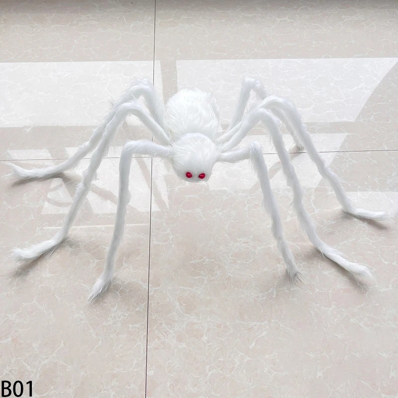 Giant Light-Up Spider for Halloween Decor – Poseable Black Plush