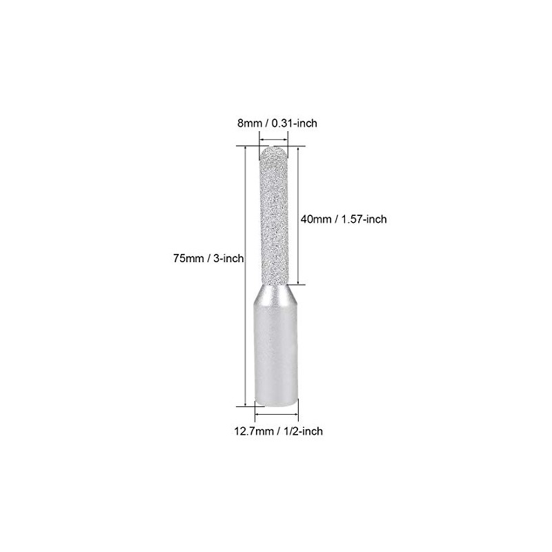 sourcing map 8mm Diamond Straight Router Bit Brazed Cylinder Profile
