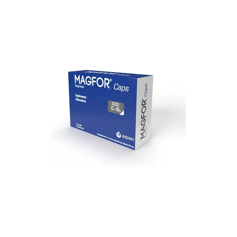 MAGFOR ÓXIDO DE MAGNESIO 500MG CAPS, CAJA CON 30 CAPS