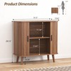 BORNOON Buffet Cabinet with Storage, Curved-Edge Fluted Storage Cabinet Sideboard,