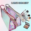 AfitLulu Clear Makeup Bag, Transparent Laser Travel Cosmetic Bags for