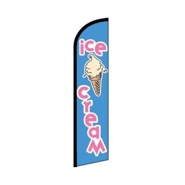 MWS Ice Cream Blue/Pink Windless Banner Advertising Marketing Flag