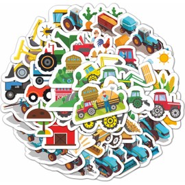 100 Pcs Tractor Stickers for Kids Tractor Decals for Kids - Kids Tractor Toys for Boys - Tractor Birthday Party Supplies - Tractor Party Supplies - Tractor Party Favors, Tractor Favors, Tractor Party
