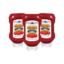 Red Gold and Folds of Honor Tomato Ketchup, Kosher and Gluten Free, 20 Ounce Squeeze Bottles, 3-Pack