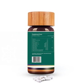 Biogetica Organic Spiruliva Pills with Astaxanthin - Non-GMO, Rich in Vegan Protein, Vitamins & Prebiotics - 100% Vegan Ayurveda Supplement - 160 Tablets