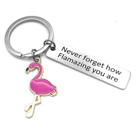 Flamingo Keychain Never Forget How Flamazing You are Keychain Flamingo Gift Silver