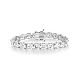 Gemsme Tennis Bracelets for Women and Men, Diamond Bracelets for Women, 18k White Gold Plated 7mm Cubic Zirconia Sterling Silver Tennis Bracelet, CZ Tennis Bracelets for Women Classic Women's Design, Suitable for Everyone Size 6.5 Inch