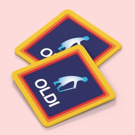 Oldi Woman Coaster - Novelty Old Woman Relative Person OAP Funny Fun Joke Celebration Christmas Birthday Hot Drink Mat Kitchenware Home Decor Gifts Presents (White Prime)