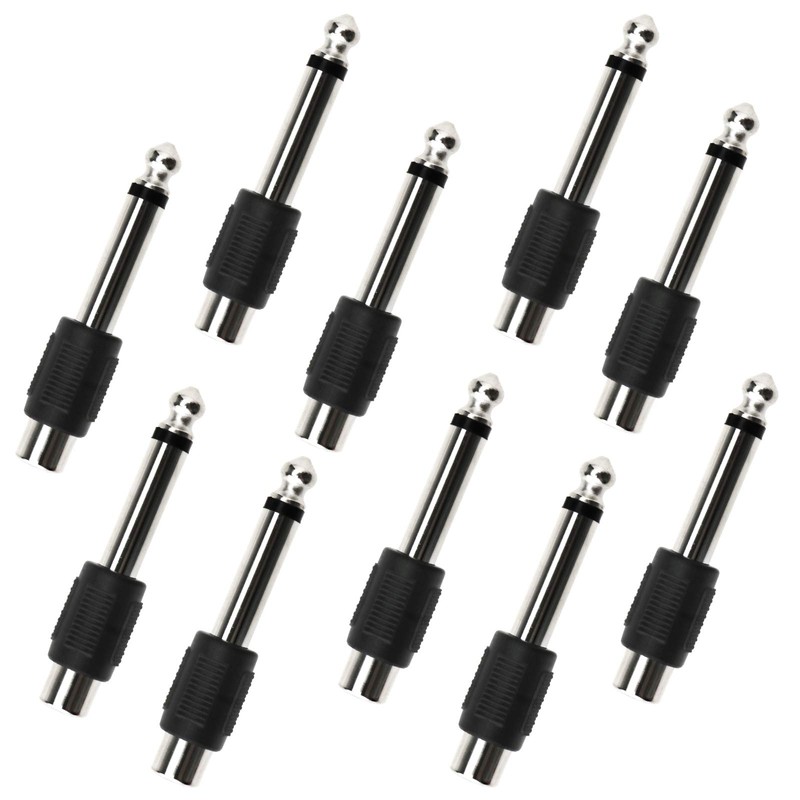 SING F LTD 10Pcs 6.35mm Mono 1/4" Jack Plug to