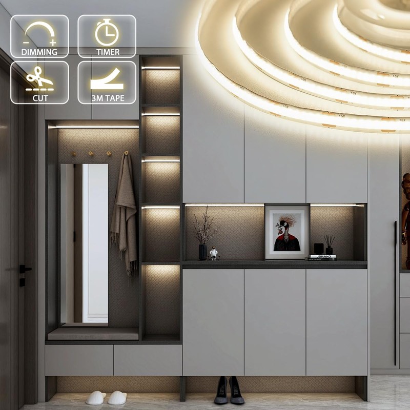 OMIKA COB LED Light Strip, Wireless 640LED 6.56Ft 4000K Natural