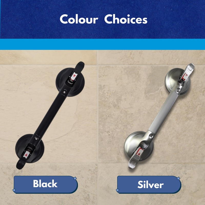Heavy Duty Grab Bar with Large Suction Cups for Shower