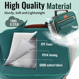 Genteen Lunch Box for Men Women Adults Kids - Insulated LunchBox Reusable, Zip Closure & Buckle Handle, Portable Cooler for Work, School, Travel (Lake Green)