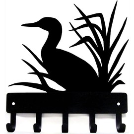 The Metal Peddler Loon Key Rack Hanger - Small 6 inch Wide - Made in USA - Wall Mount