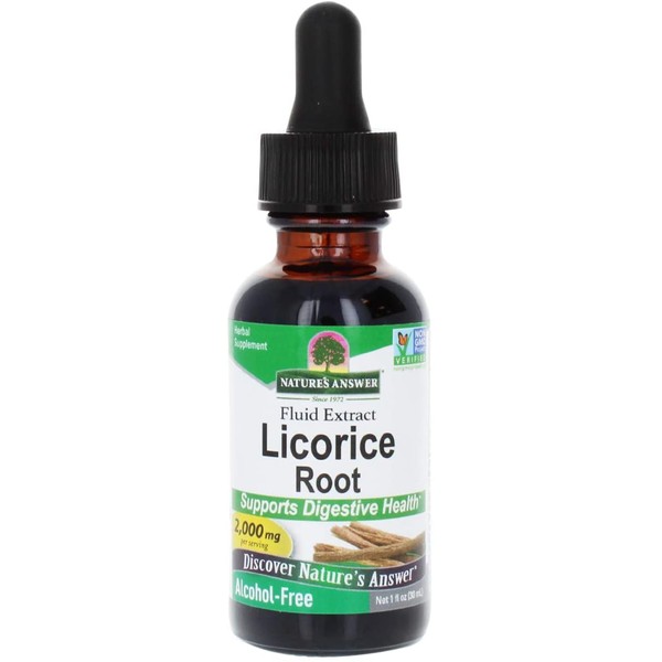 Nature's Answer Licorice Root | Herbal Supplement | Supports Digestive Health | Non-GMO & Kosher | Alcohol-Free, Gluten-Free & Vegan 1oz (2 Pack)