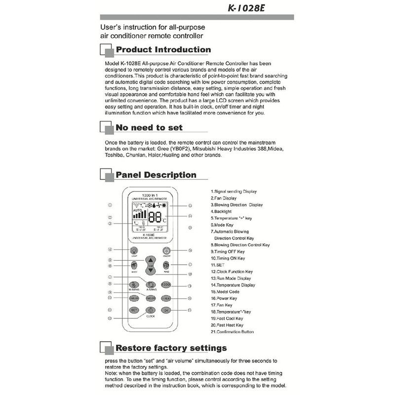 Samcos Universal Air Conditioner Remote Control, Set of 2, Universal