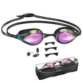 PHELRENA Swimming Goggles, with Scale Head Strap Swim Goggles, Clear Vision Anti Fog & Glare No Leaking for Adult Kids