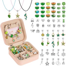 AUAUY Charm Bracelet Making Kit for Girls, 66pcs Gifts for Girls Bracelet Making Kit with Box, Jewellery Making Kit for Girls, Arts and Crafts for Kids Stocking Fillers for Girls Toys Age 5 6 7 8 9 10