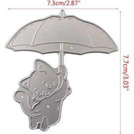 Cute Cats Die Cut for Card Making, Umbrella Metal Cutting Dies Congratulations Die Cuts Embossing Stencils Template for DIY Scrap-Booking Decor Wedding Birthday Blessing Card