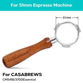 CASABREWS 51mm Bottomless Portafilter with Puck Screen & Filter Basket, 3 Ears Espresso Handle for CM5418 & 3700Essential
