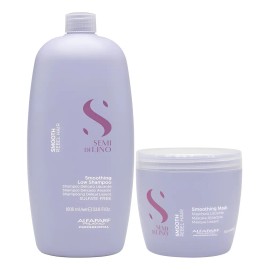 Shampoo + Mascarilla Alisadora Smooth Rebel Hair Alfaparf