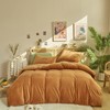 Pureant Pumpkin Comforter Set Queen Burnt Orange Velvet Bedding Comforters