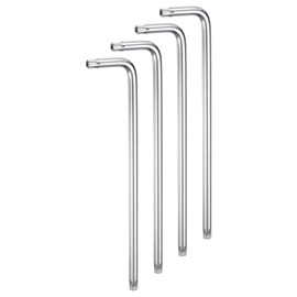 HARFINGTON 4pcs T45 Tamper Proof Torx Wrench Star Keys 199mm / 7.84" Long Arm L-Shaped 6 Points Wrench S2 Steel Chrome Coated Surface Hand Tool for Automotive/Home Repairs