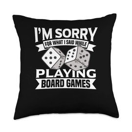 Board game, Board games, board gaming, board gamer i am Sorry Game Board Gamer Tabletop Throw Pillow, 18x18, Multicolor
