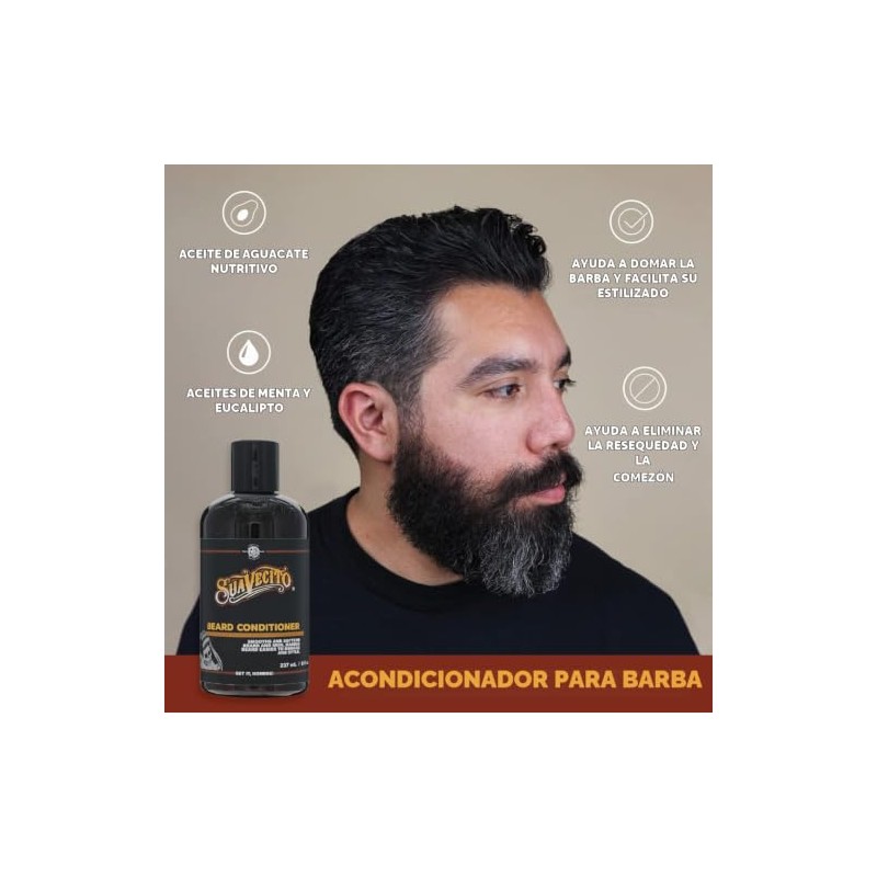 Suavecito Beard Wash Set. Cleansing and Conditioning Beard Kit For