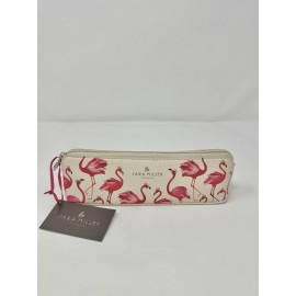 Sara Miller Pink Flamingo Make Up Bag Pencil Case Goodies Pouch W/ Zipper