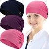 Geyoga 3 Pieces Bouffant Caps with Buttons Unisex Stretchy Headband