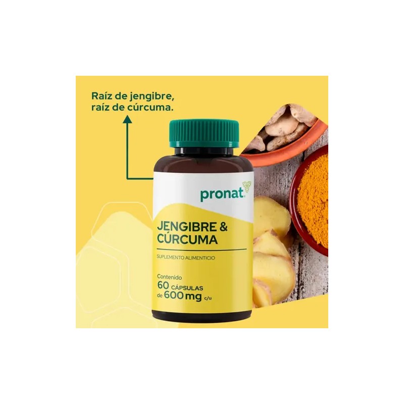 Kit 2 Piezas Suplemento Jengibre & Cúrcuma (60 Caps) Pronat