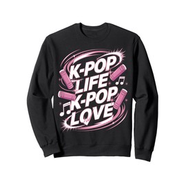 K-Pop Life K-Pop Pink Lightstick Music Fan Sweatshirt