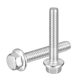 sourcing map 15Pcs 1/4-20 x 1-3/4" Flanged Hex Head Bolts, 304 Stainless Steel Flange Hexagon Screws, Flange Hex Drive Screws 5.8 Grade for Machinery Industry Home Appliances, Silver