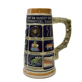 Beer Stein German Schnitzelbank Song Beer Mug by E.H.G | 1 Liter