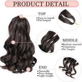 French Curl Braiding Hair 30 Inch Curly Braiding Hair 8 Packs Pre Stretched Bouncy Loose Wave French Curls Crochet for Black Women (4#, 30 inch (pack of 8))
