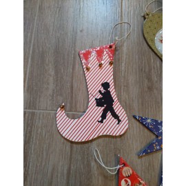 Bethany Lowe Set of 6 Retro-Inspired Christmas Cardboard Ornament